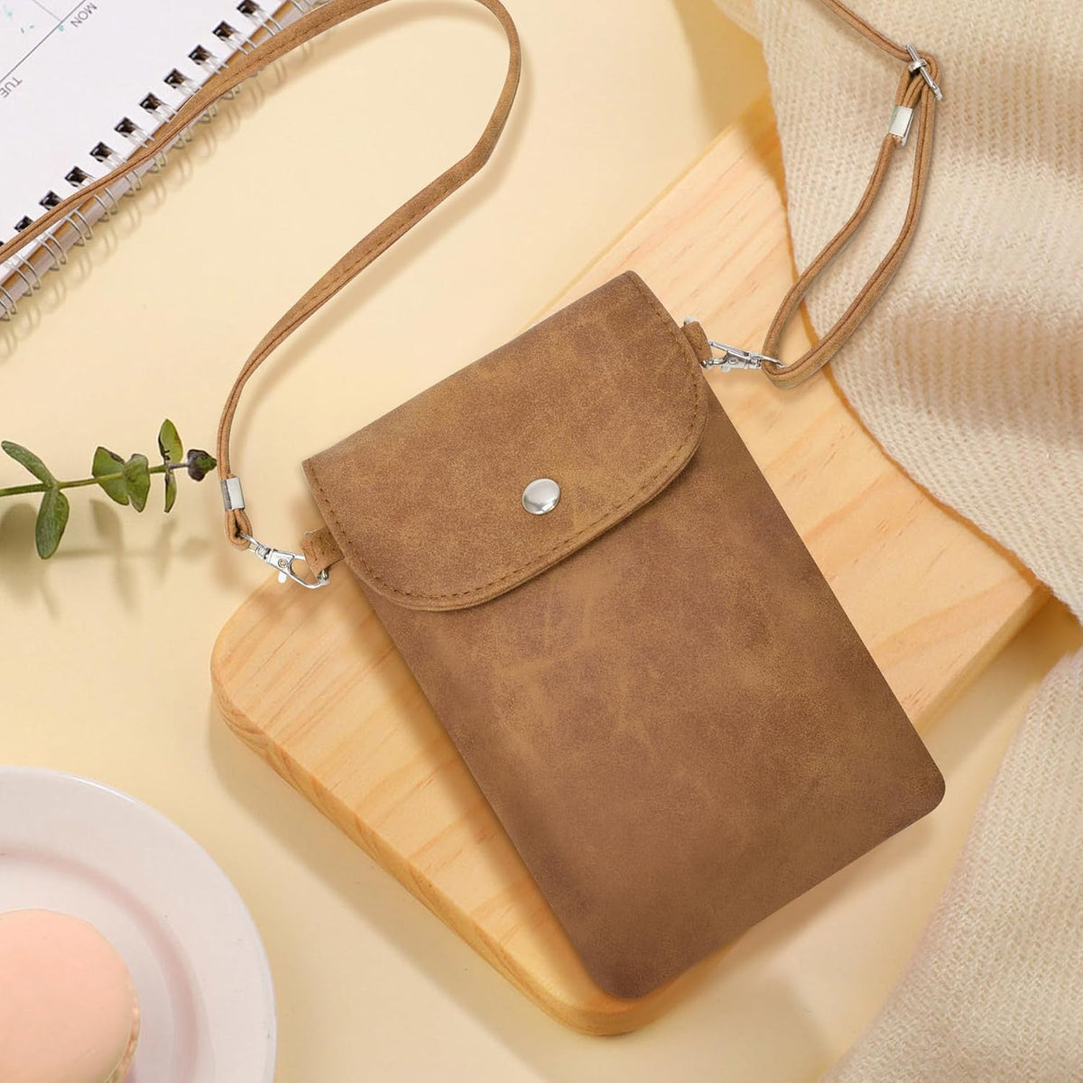 Small Crossbody Bags for Women, Leather Cell Phone Purse with Adjustable Strap, Handbags Bag for Travel Shopping