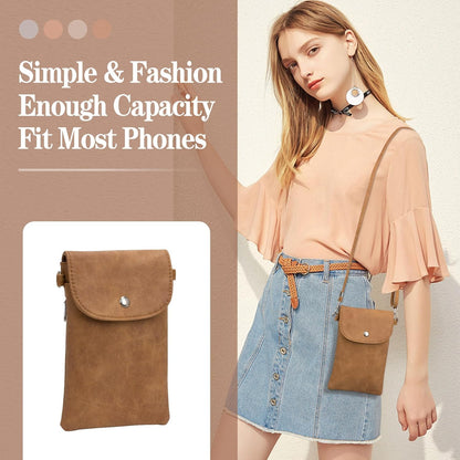 Small Crossbody Bags for Women, Leather Cell Phone Purse with Adjustable Strap, Handbags Bag for Travel Shopping