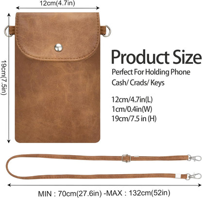 Small Crossbody Bags for Women, Leather Cell Phone Purse with Adjustable Strap, Handbags Bag for Travel Shopping