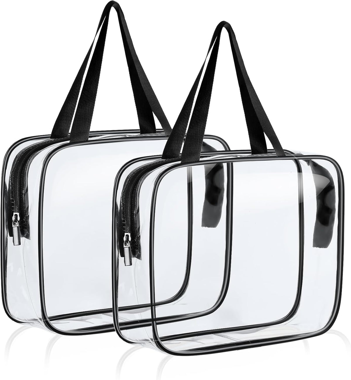 4-Pack Clear Wash & Makeup Bags TSA Approved Makeup Bags, PVC Waterproof Travel Wash Bags for Family, Men, Women (Large, Medium, Small, Minimum)