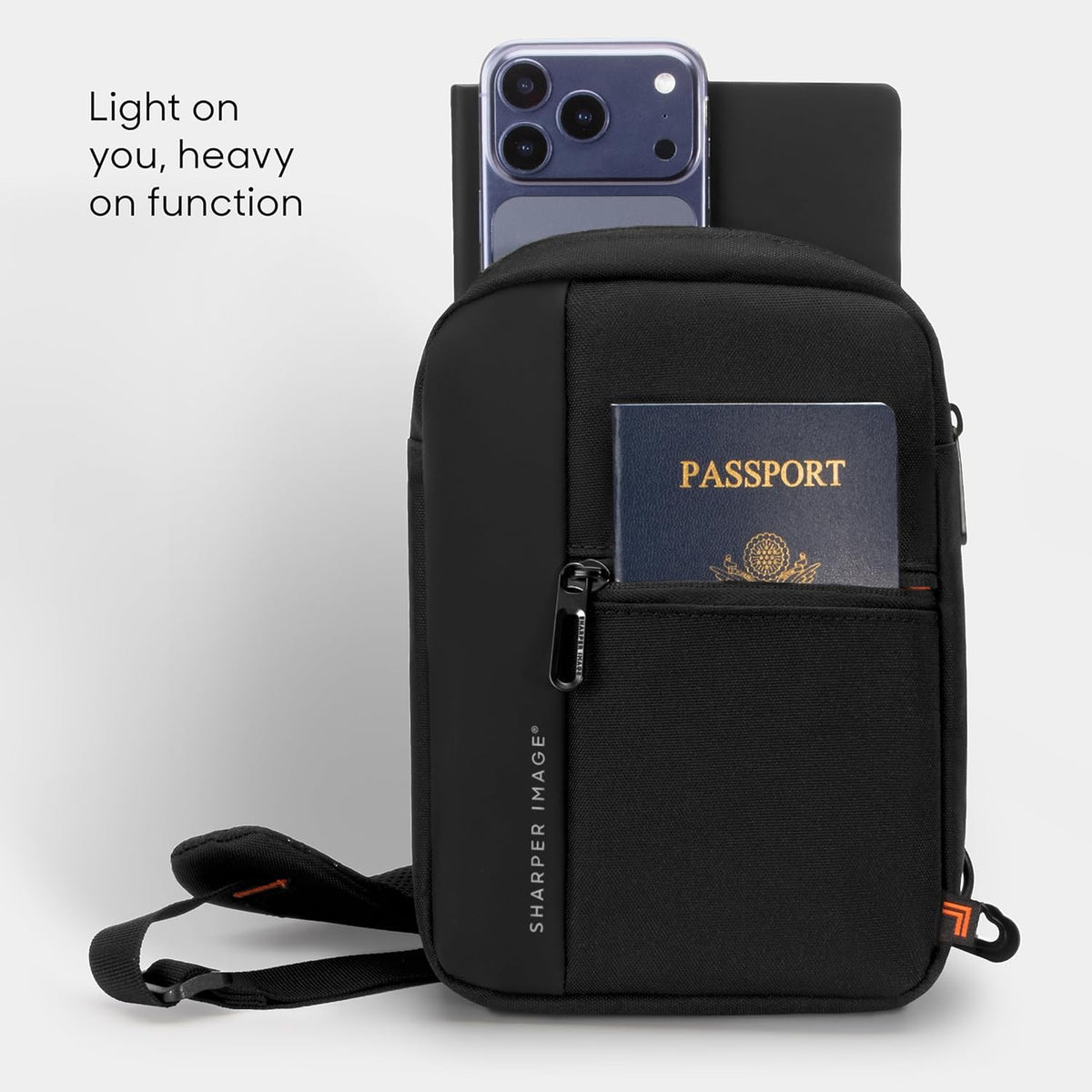 Crossbody Bag, Water Resistant Sling Backpack for Men,Women Daypack Cross Body Shoulder Chest Bag for Travel, Hiking, Outdoor Black (Signature Collection)