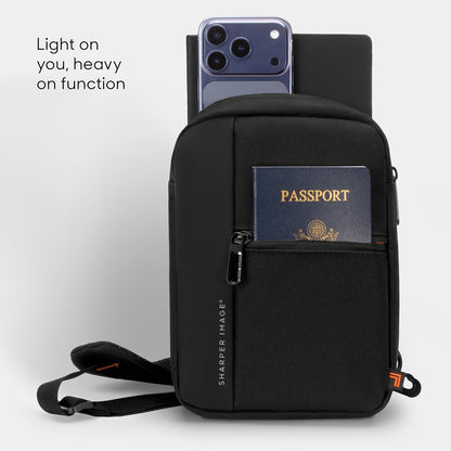 Crossbody Bag, Water Resistant Sling Backpack for Men,Women Daypack Cross Body Shoulder Chest Bag for Travel, Hiking, Outdoor Black (Signature Collection)