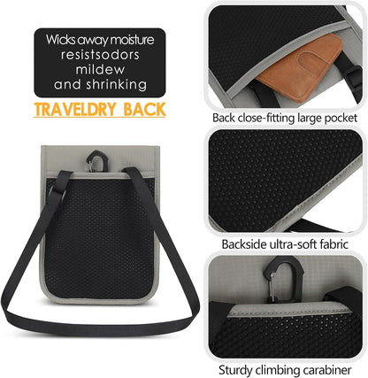 Travel Neck Wallet RFID Blocking – Hidden Passport Holder & Anti-Theft Money Pouch for Men & Women, Lightweight Concealed Undergarment Organizer with Adjustable Strap, Secure Document Holder