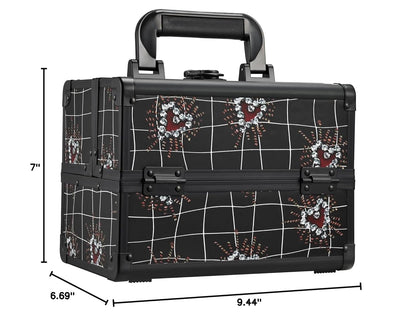 Makeup Train Case Makeup Case Organizer Portable Cosmetic Box Storage with 2 Trays Mirror Locking Make Up Travel Case for Nail Kits Cosmetics Craft Traveling Makeup Box Mermaid Pink