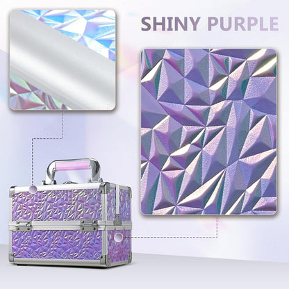 Makeup Train Case Makeup Case Organizer Portable Cosmetic Box Storage with 2 Trays Mirror Locking Make Up Travel Case for Nail Kits Cosmetics Craft Traveling Makeup Box Mermaid Pink