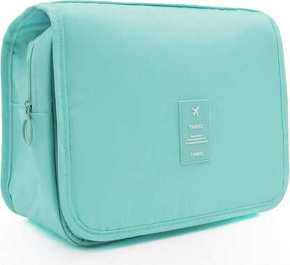 Travel Hanging Toiletry Bag Cosmetic Bag Makeup Organizers for Men & Women with Sturdy Hook (Blue flower)