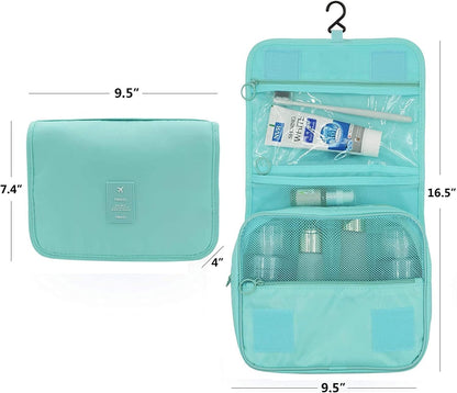 Travel Hanging Toiletry Bag Cosmetic Bag Makeup Organizers for Men & Women with Sturdy Hook (Blue flower)