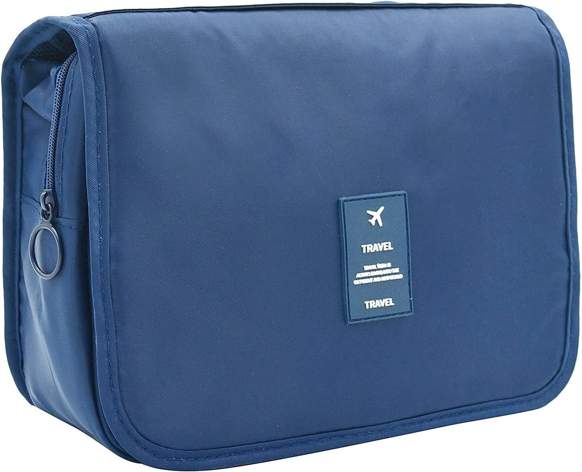 Travel Hanging Toiletry Bag Cosmetic Bag Makeup Organizers for Men & Women with Sturdy Hook (Blue flower)