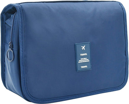 Travel Hanging Toiletry Bag Cosmetic Bag Makeup Organizers for Men & Women with Sturdy Hook (Blue flower)