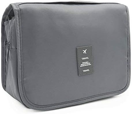 Travel Hanging Toiletry Bag Cosmetic Bag Makeup Organizers for Men & Women with Sturdy Hook (Blue flower)