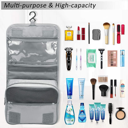 Travel Hanging Toiletry Bag Cosmetic Bag Makeup Organizers for Men & Women with Sturdy Hook (Blue flower)