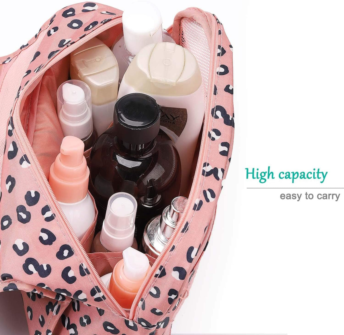 Travel Hanging Toiletry Bag Cosmetic Bag Makeup Organizers for Men & Women with Sturdy Hook (Blue flower)