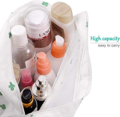 Travel Hanging Toiletry Bag Cosmetic Bag Makeup Organizers for Men & Women with Sturdy Hook (Blue flower)