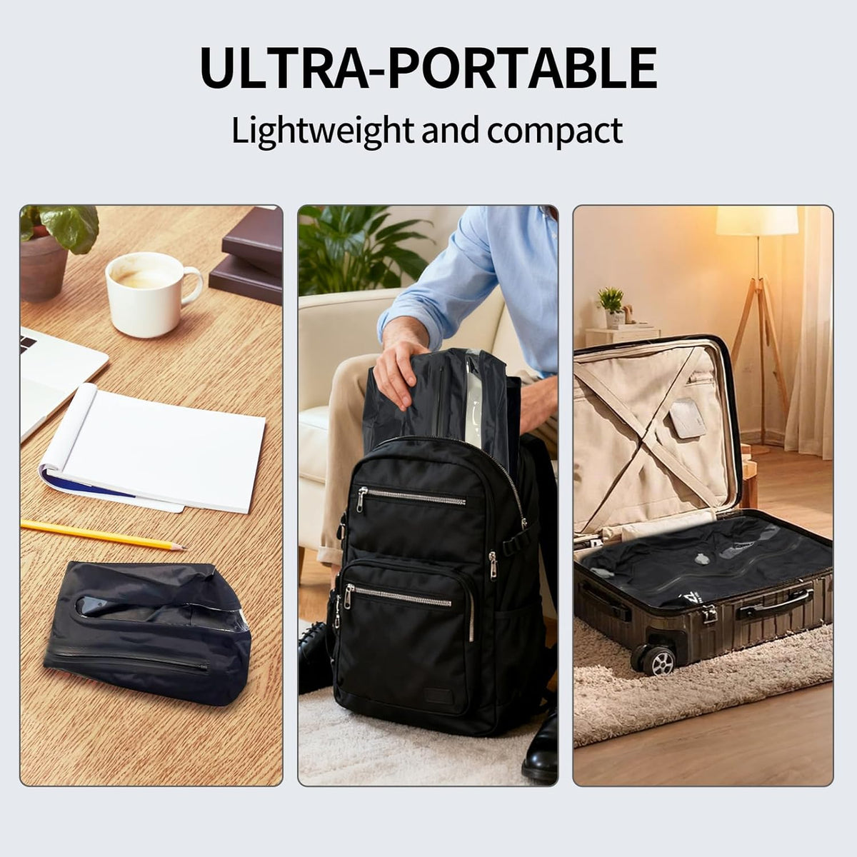 Luggage with Wireless Pump, Compression Bags for Carry On Suitcases and Backpack, Vacuum Seal Packing cube for Cloth Packing(+ PUMP)