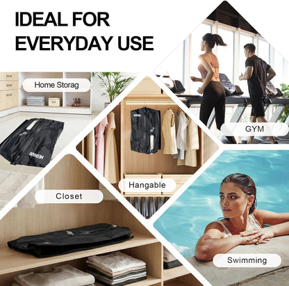 Luggage with Wireless Pump, Compression Bags for Carry On Suitcases and Backpack, Vacuum Seal Packing cube for Cloth Packing(+ PUMP)