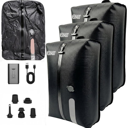 Luggage with Wireless Pump, Compression Bags for Carry On Suitcases and Backpack, Vacuum Seal Packing cube for Cloth Packing(+ PUMP)