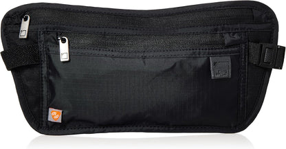 Travel Money Belt Pouch, Slim RFID Blocking Anti Theft Waist Stash Pouches for Cash, Cards and Passport Holder