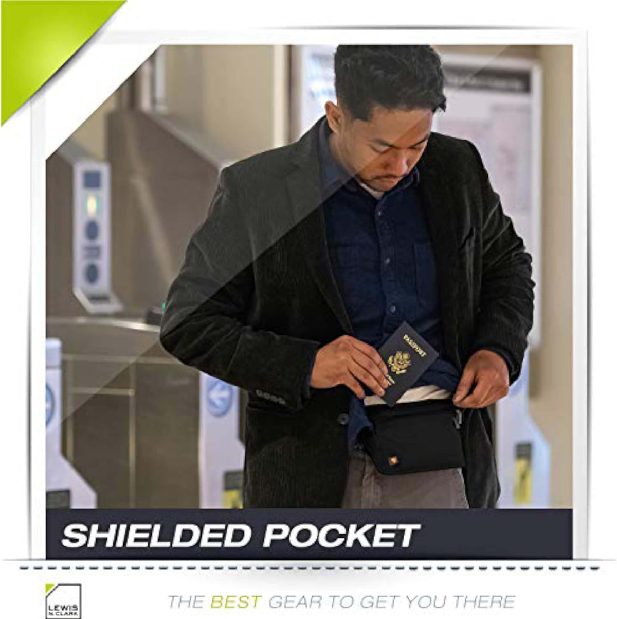 Travel Money Belt Pouch, Slim RFID Blocking Anti Theft Waist Stash Pouches for Cash, Cards and Passport Holder