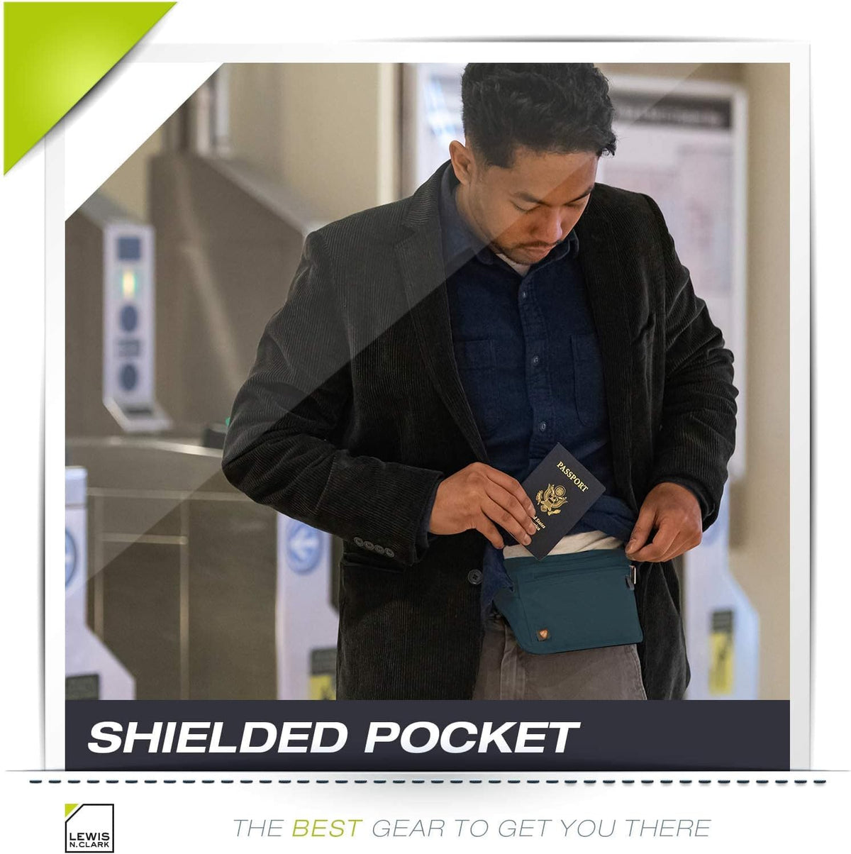 Travel Money Belt Pouch, Slim RFID Blocking Anti Theft Waist Stash Pouches for Cash, Cards and Passport Holder