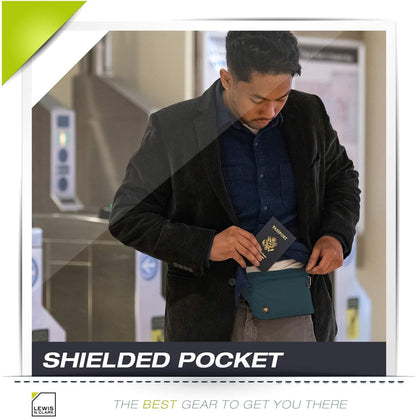 Travel Money Belt Pouch, Slim RFID Blocking Anti Theft Waist Stash Pouches for Cash, Cards and Passport Holder