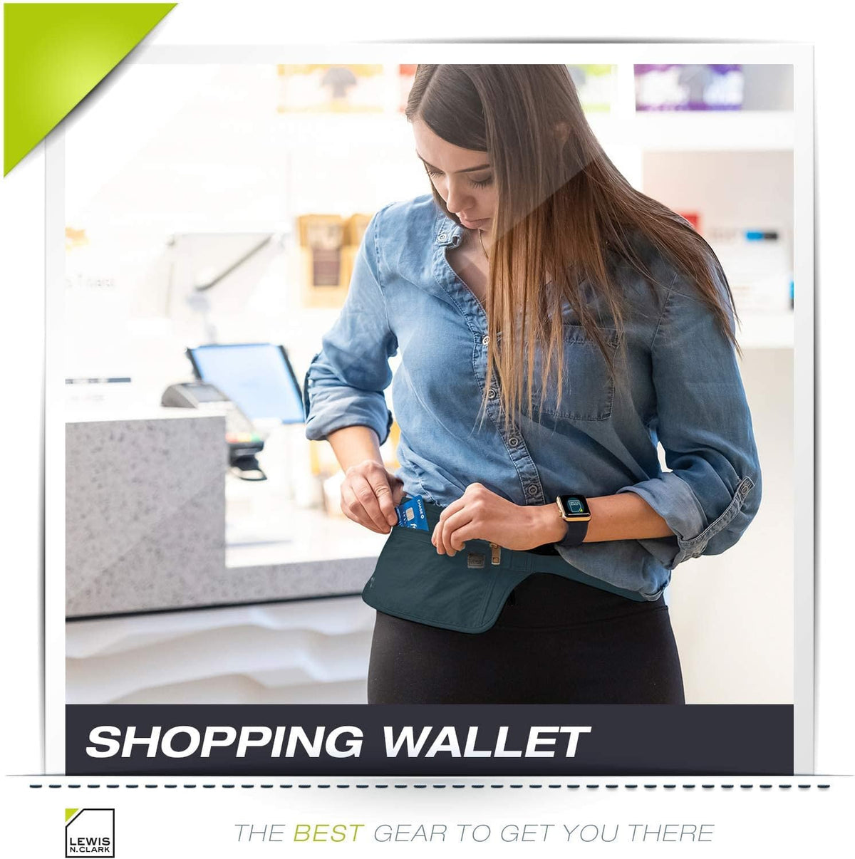 Travel Money Belt Pouch, Slim RFID Blocking Anti Theft Waist Stash Pouches for Cash, Cards and Passport Holder