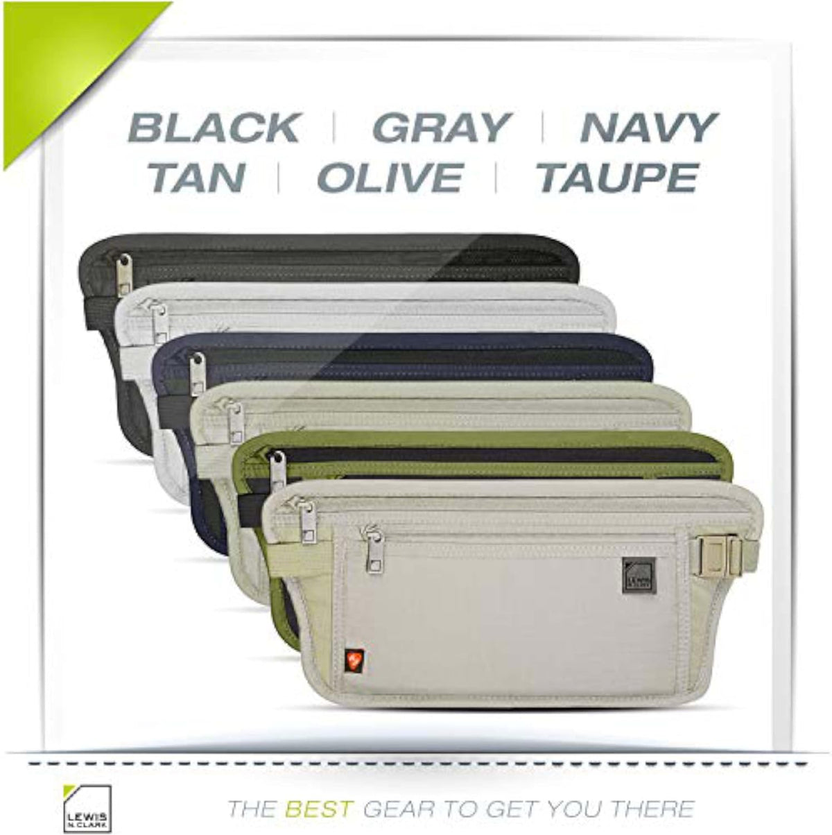 Travel Money Belt Pouch, Slim RFID Blocking Anti Theft Waist Stash Pouches for Cash, Cards and Passport Holder