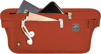 Travel Money Belt Pouch, Slim RFID Blocking Anti Theft Waist Stash Pouches for Cash, Cards and Passport Holder