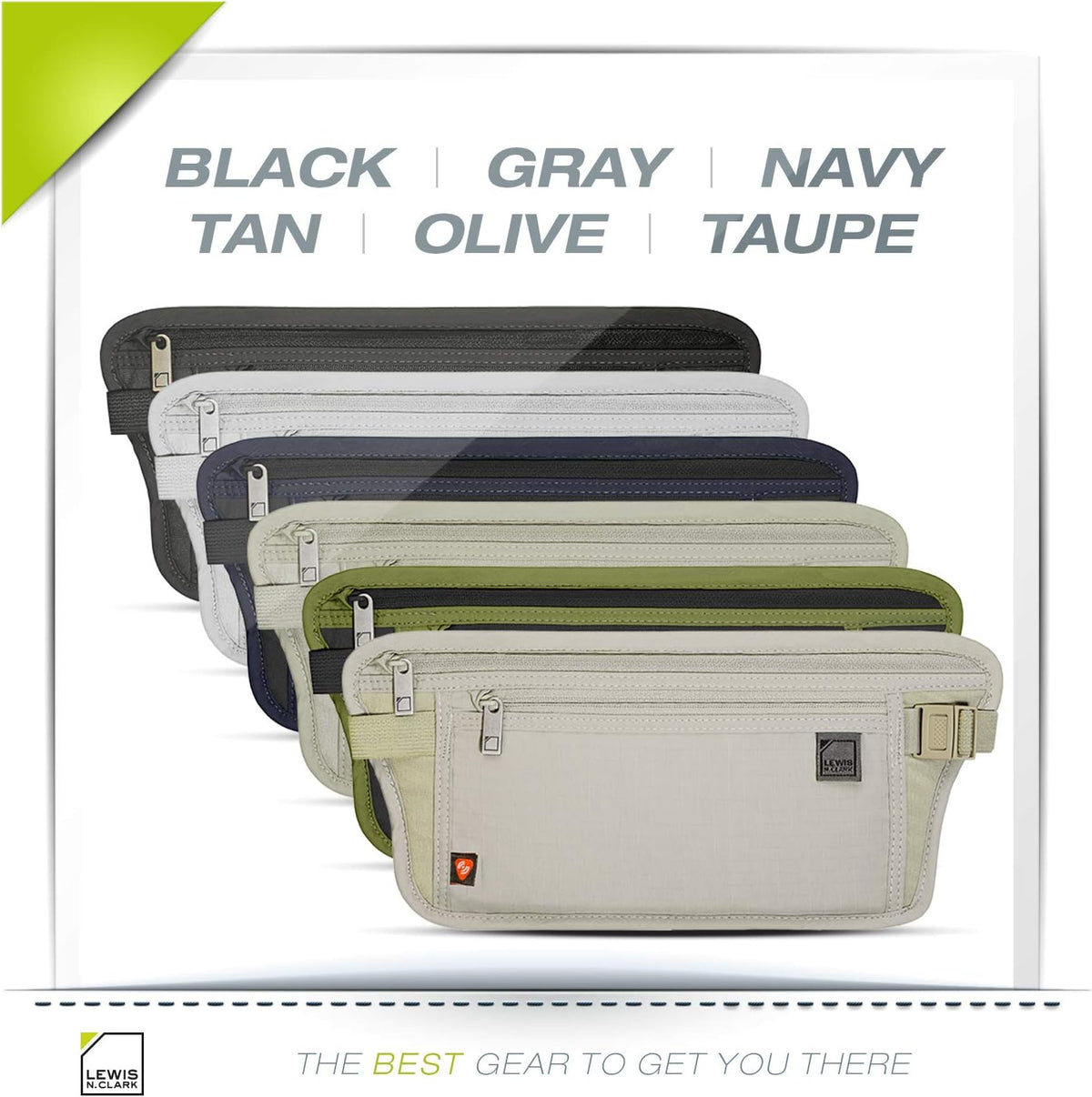 Travel Money Belt Pouch, Slim RFID Blocking Anti Theft Waist Stash Pouches for Cash, Cards and Passport Holder