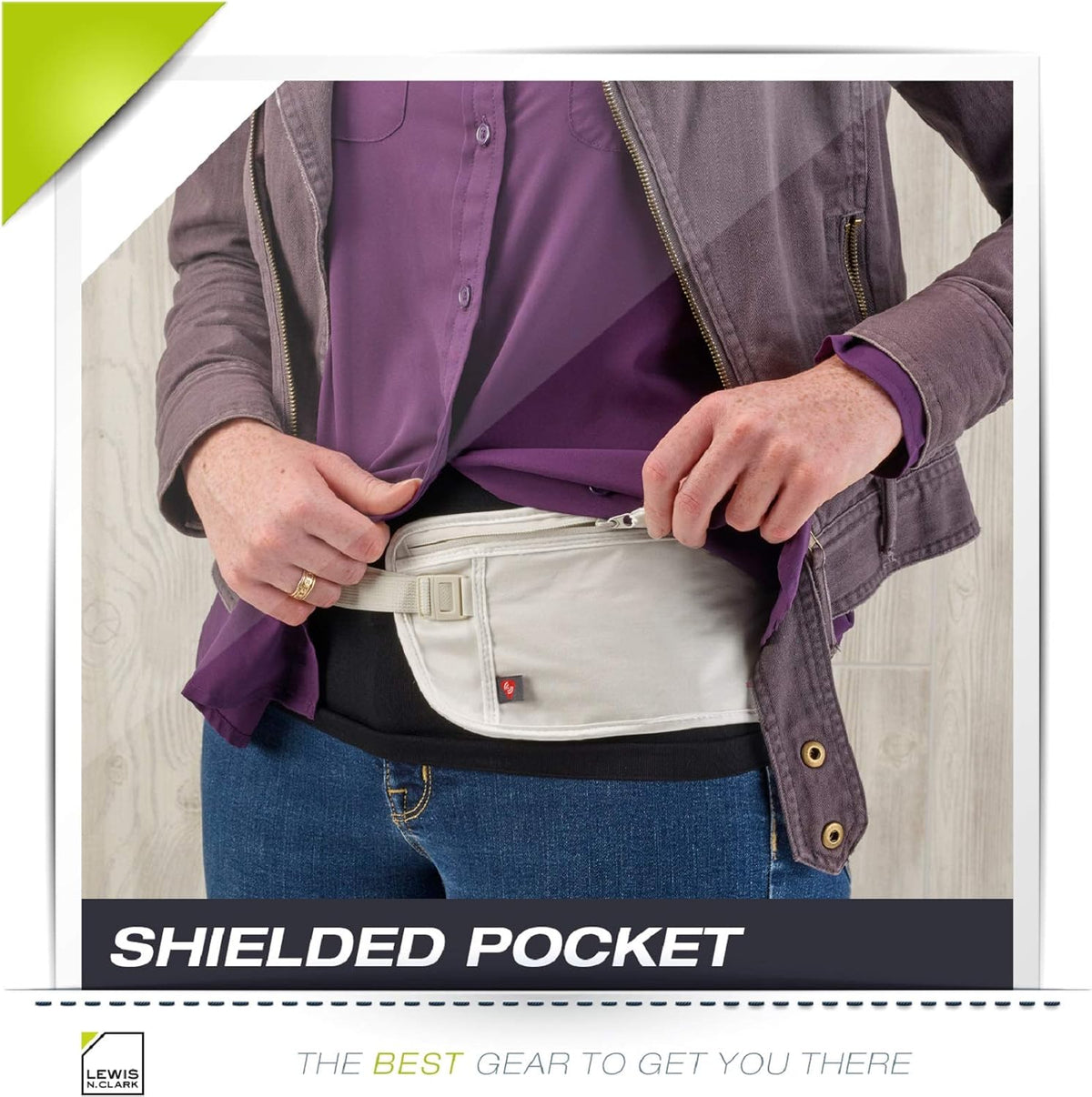 Travel Money Belt Pouch, Slim RFID Blocking Anti Theft Waist Stash Pouches for Cash, Cards and Passport Holder