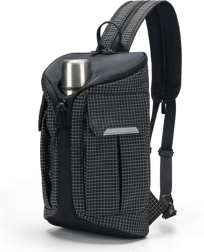 Crossbody Sling Bag for Men & Women,Convertible Sling Backpack Shoulder Chest Bag for Daypack Travel Hiking (Black)