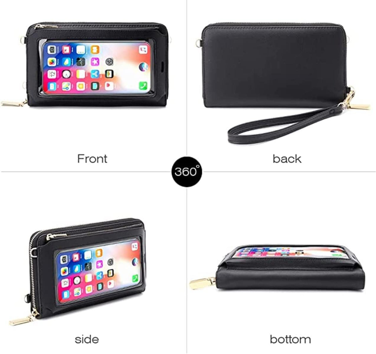 RFID Blocking Touch Screen Phone Bag Small Crossbody Bag Shoulder Handbag Wristlet for Women