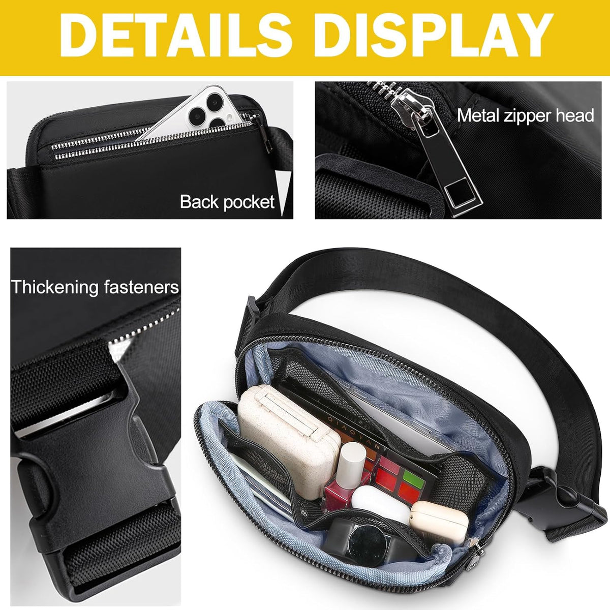 Sling Bag for Women, Leather Crossbody Bag Sling Bag Crossbody Backpack for Travel Sports Running Hiking for Man Woman