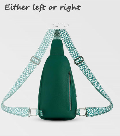 Sling Bag for Women, Leather Crossbody Bag Sling Bag Crossbody Backpack for Travel Sports Running Hiking for Man Woman