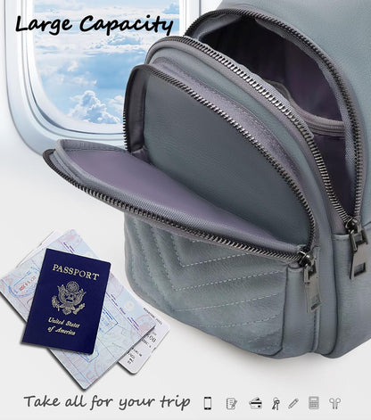 Sling Bag for Women, Leather Crossbody Bag Sling Bag Crossbody Backpack for Travel Sports Running Hiking for Man Woman