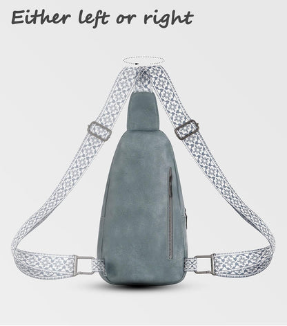 Sling Bag for Women, Leather Crossbody Bag Sling Bag Crossbody Backpack for Travel Sports Running Hiking for Man Woman