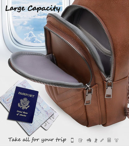 Sling Bag for Women, Leather Crossbody Bag Sling Bag Crossbody Backpack for Travel Sports Running Hiking for Man Woman