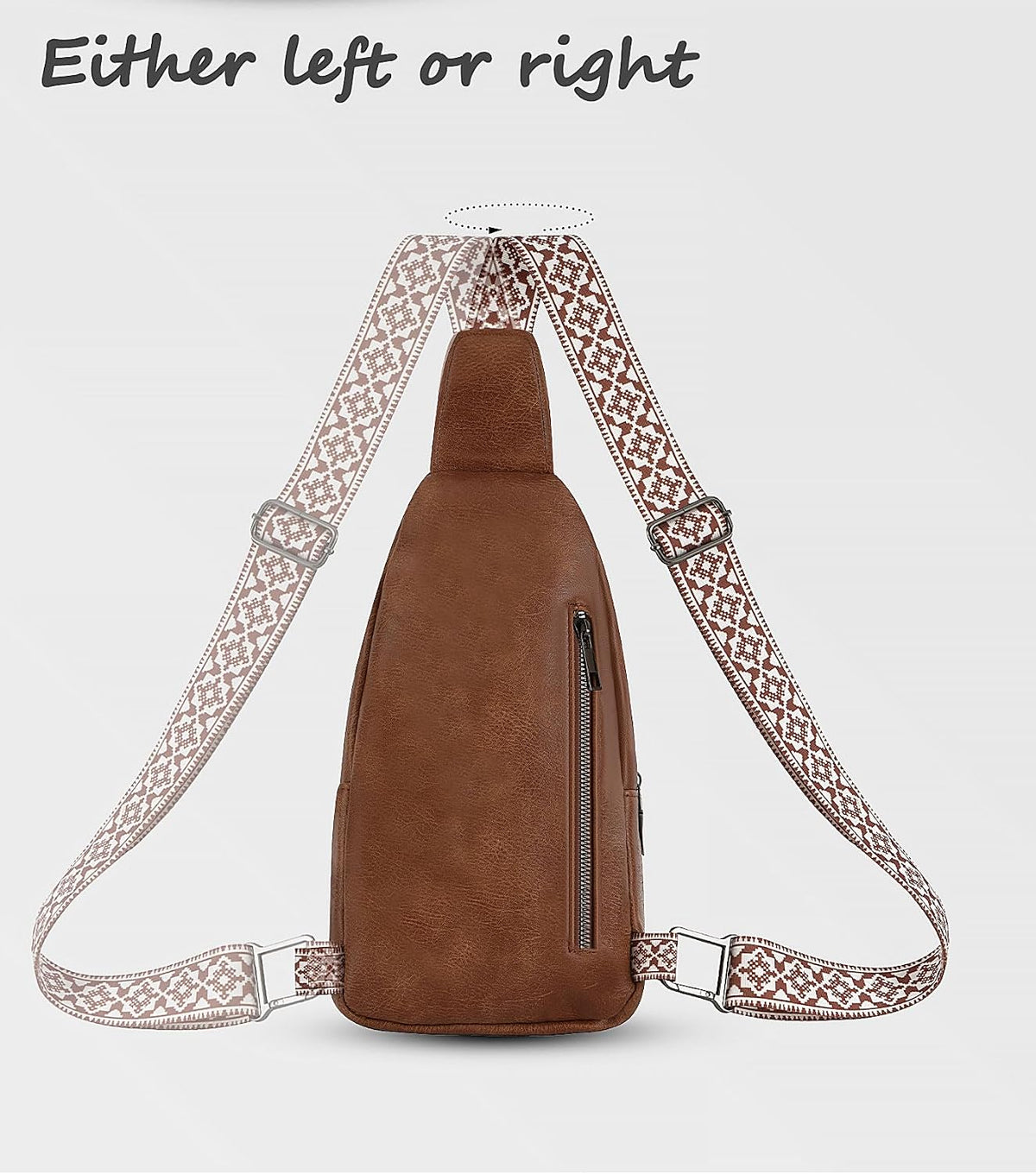Sling Bag for Women, Leather Crossbody Bag Sling Bag Crossbody Backpack for Travel Sports Running Hiking for Man Woman