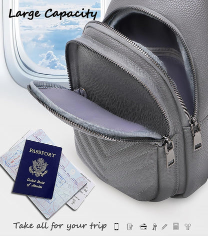 Sling Bag for Women, Leather Crossbody Bag Sling Bag Crossbody Backpack for Travel Sports Running Hiking for Man Woman