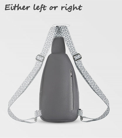 Sling Bag for Women, Leather Crossbody Bag Sling Bag Crossbody Backpack for Travel Sports Running Hiking for Man Woman