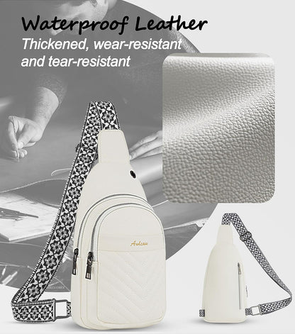 Sling Bag for Women, Leather Crossbody Bag Sling Bag Crossbody Backpack for Travel Sports Running Hiking for Man Woman