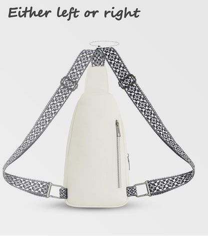 Sling Bag for Women, Leather Crossbody Bag Sling Bag Crossbody Backpack for Travel Sports Running Hiking for Man Woman