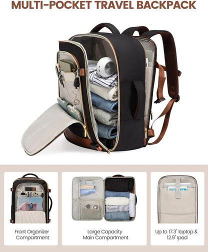 5 Pcs Carry On Luggage 22x14x9 Airline Approved with 40L Laptop Travel Backpack, 20 Inch Carry On Suitcases with Wheels, Rolling Suitcase for Women Men, with TSA Lock Weekender Luggage