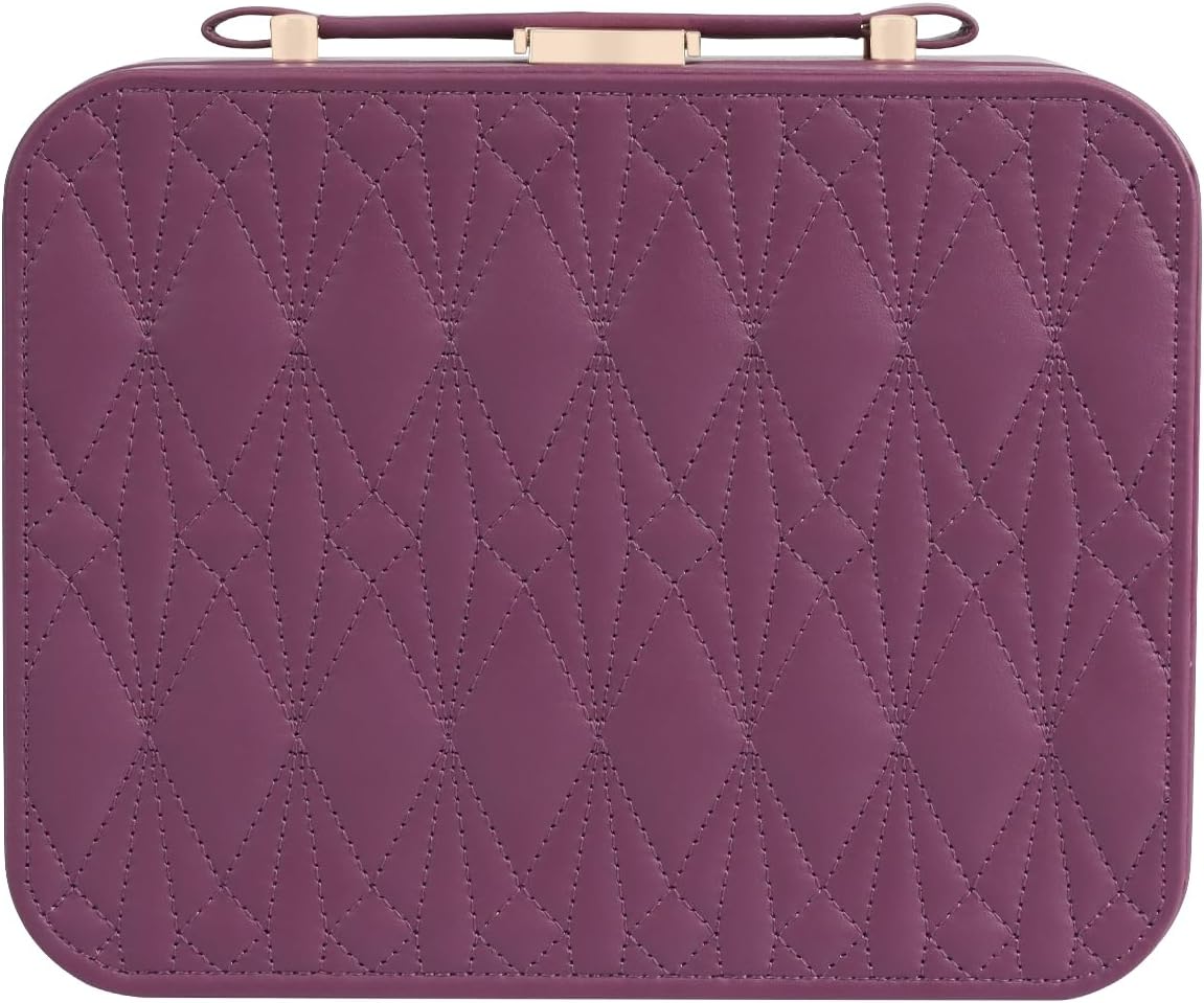 Travel Jewelry Case Large Jewelry Box Jewelry Travel Organizer Jewelry Case with Handle Removable Tray Best Gift for Women Girls (Grey)