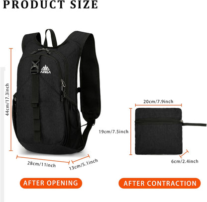 15L Small Hiking Backpack Foldable Ultralight Trekking Camping Outdoors Backpack for Women Men (beige)