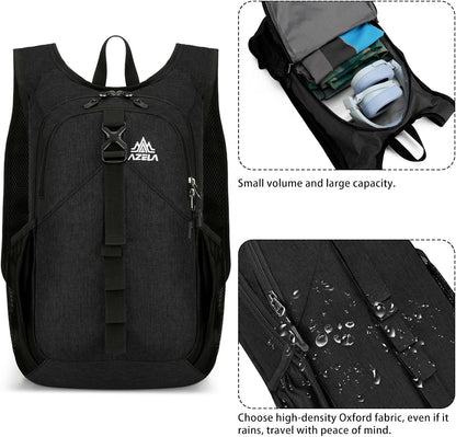 15L Small Hiking Backpack Foldable Ultralight Trekking Camping Outdoors Backpack for Women Men (beige)