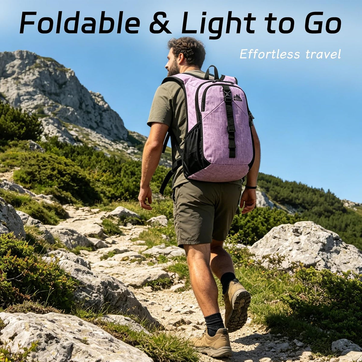 15L Small Hiking Backpack Foldable Ultralight Trekking Camping Outdoors Backpack for Women Men (beige)