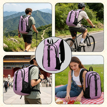 15L Small Hiking Backpack Foldable Ultralight Trekking Camping Outdoors Backpack for Women Men (beige)