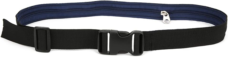 Anti Theft Money Belt with Zipper Pocket, Sports Waist Bag for Outdoor Activities, Concealed Wallet Belt for Running Travel Hiking, Secure Hidden Storage for Cash Cards Valuables (3CM)