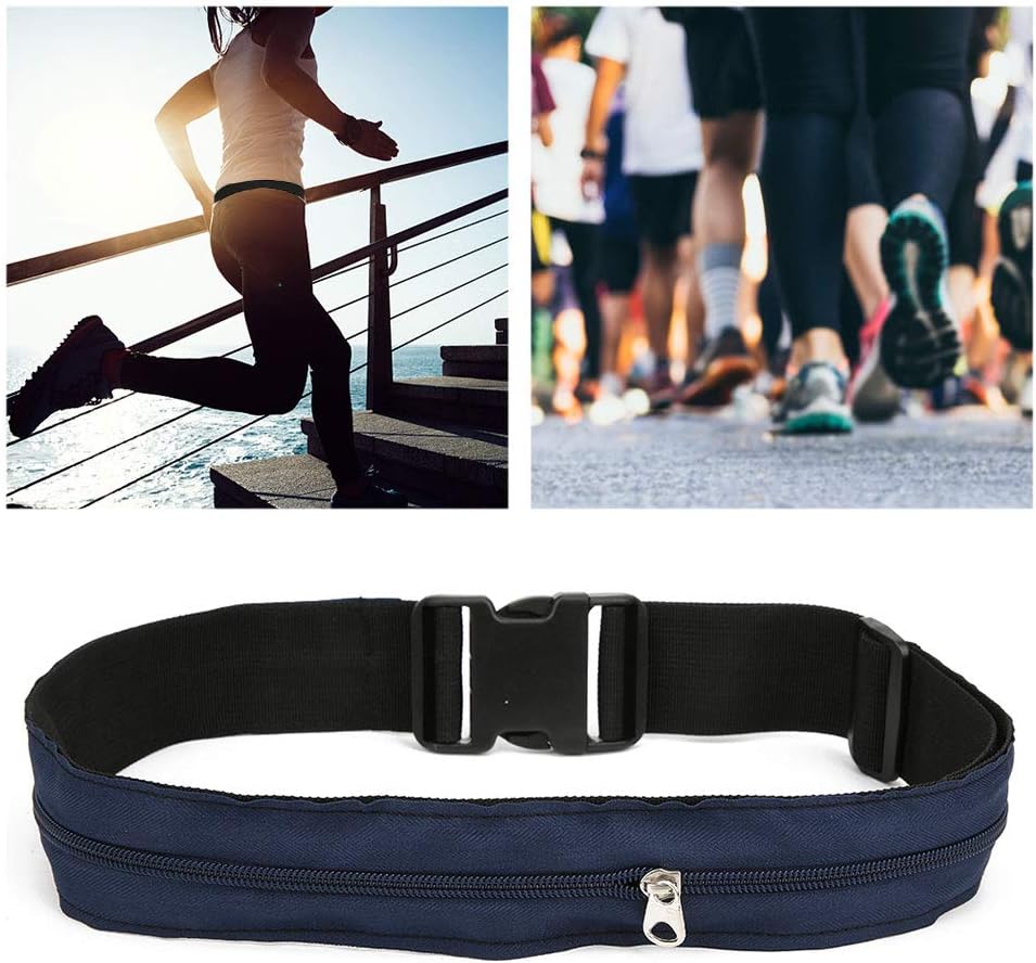 Anti Theft Money Belt with Zipper Pocket, Sports Waist Bag for Outdoor Activities, Concealed Wallet Belt for Running Travel Hiking, Secure Hidden Storage for Cash Cards Valuables (3CM)