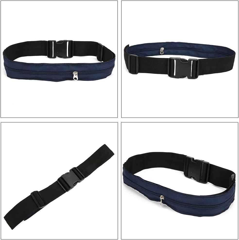 Anti Theft Money Belt with Zipper Pocket, Sports Waist Bag for Outdoor Activities, Concealed Wallet Belt for Running Travel Hiking, Secure Hidden Storage for Cash Cards Valuables (3CM)